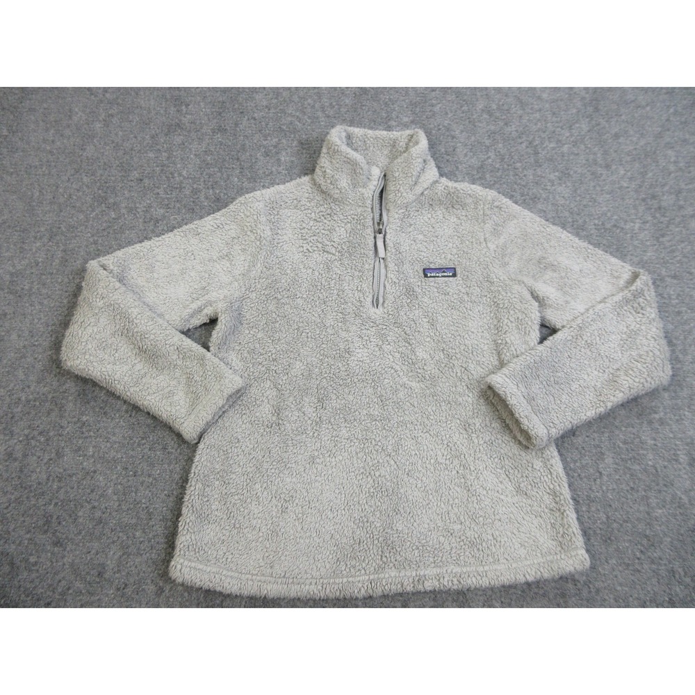 Patagonia Los Gatos Fleece Pullover Womens Small Gray Sherpa 1/4 Zip Jacket